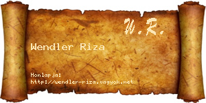 Wendler Riza névjegykártya